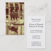 ブラウン及びクリームの陰のベニス風のモノトーンの 名刺 (正面/裏面)