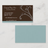 ブラウン及びティール（緑がかった色）のアクリルのデザインの名刺 名刺 (正面/裏面)