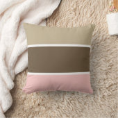 ブラウン及びピンクのストライプのな枕 クッション (ブランケット)