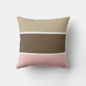 ブラウン及びピンクのストライプのな枕 クッション (裏面)