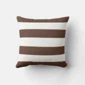 ブラウン及び白くストライプのな枕 クッション (裏面)