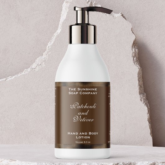 ブラウン及び織りブラウンフォイル化粧品ボトルラベル 長方形シール