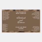 ブラウン及び織りブラウンフォイル化粧品ボトルラベル 長方形シール (正面)