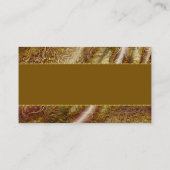 ブラウン及び金ゴールドの花柄のヴィンテージ 名刺 (裏面)