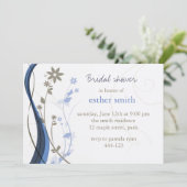 ブラウン及び青い花の魅力の招待 招待状 (スタンド正面)