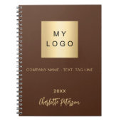 ブラウン名ビジネスロゴ ノートブック (正面)