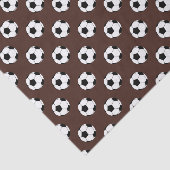 ブラウン地に黒と白のサッカーボール 薄葉紙 (詳細)