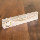 ブラウン大理石パーソナライズされた デスクネームプレート (側面)