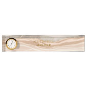 ブラウン大理石パーソナライズされた デスクネームプレート (正面)