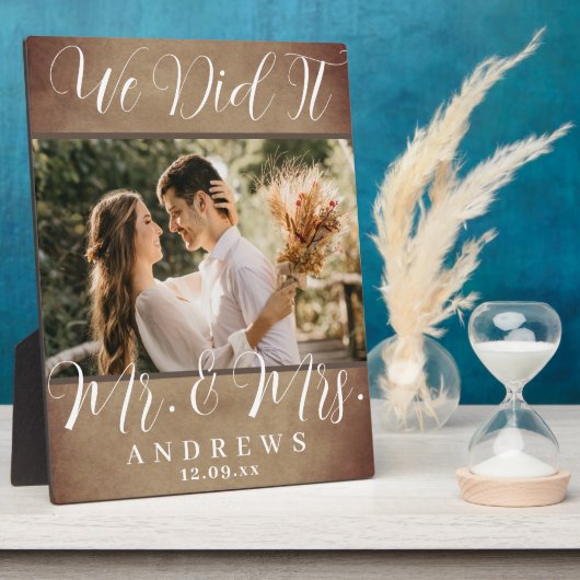 ブラウン夫妻の結婚記念本革ウェディングアルバム フォトプラーク (側面)