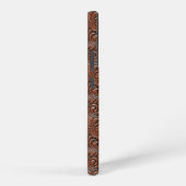 ブラウン女性のカーボーイフローラ工具皮革馬頭 SAMSUNG GALAXYケース (右側面)