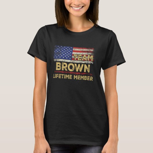 ブラウン姓Tシャツ ブラウン チーム終身会員 Tシャツ (正面)