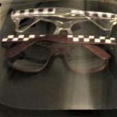 ブラウン市松模様にデザイユニークナークロシェプリントウッド サングラス