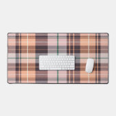 ブラウン市松模様に デスクマット (キーボード&マウス)