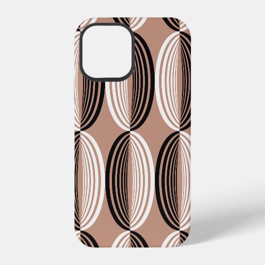 ブラウン幾何学円シームレスデザイン iPhoneケース (裏面)