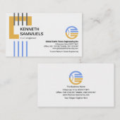 ブラウン建物ブロック垂直再バーエンジニアリング 名刺 (正面/裏面)