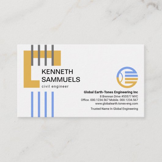ブラウン建物ブロック垂直再バーエンジニアリング 名刺 (正面)
