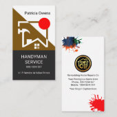 ブラウン建物ルーフフレーム建築 名刺 (正面/裏面)