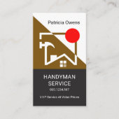 ブラウン建物ルーフフレーム建築 名刺 (正面)