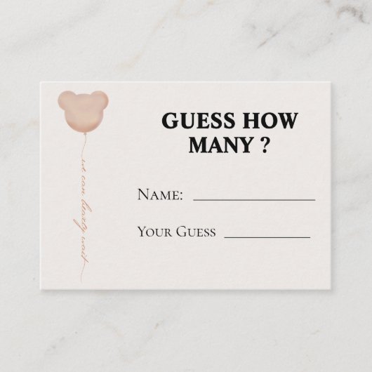 ブラウン我々は明らかに数ゲームカードを推測する待つことができる エンクロージャーカード (正面)