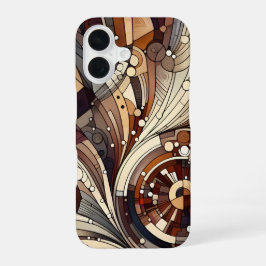 ブラウン抽象パターン iPhone カバー スリム