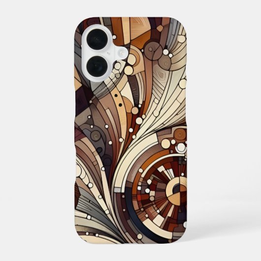ブラウン抽象パターン iPhone カバー スリム (裏面)