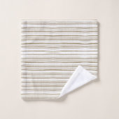 ブラウン抽象芸術ストライプミニマモダンリスト バスタオルセット (ウォッシュタオル)