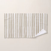 ブラウン抽象芸術ストライプミニマモダンリスト バスタオルセット (ハンドタオル)