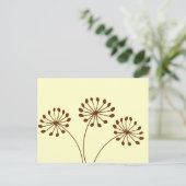 ブラウン抽象芸術タンデリオンフローラ ポストカード (スタンド正面)