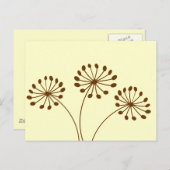 ブラウン抽象芸術タンデリオンフローラ ポストカード (正面/裏面)