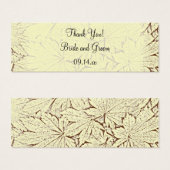 ブラウン抽象芸術メープル葉秋の結婚式メッセージカード (正面&裏面)