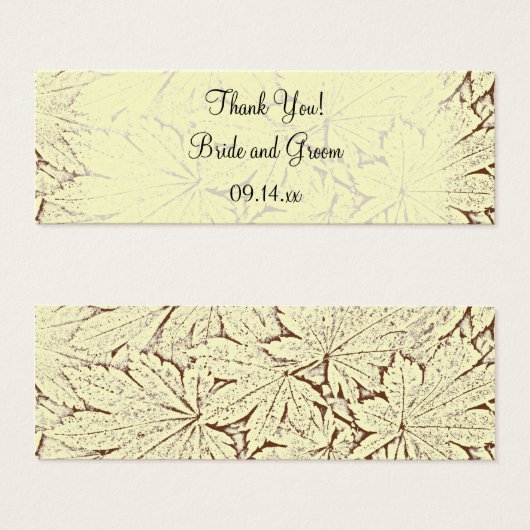 ブラウン抽象芸術メープル葉秋の結婚式メッセージカード (正面&裏面)