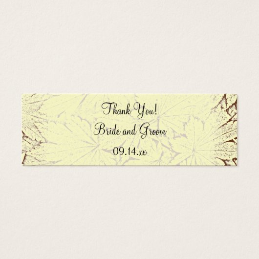 ブラウン抽象芸術メープル葉秋の結婚式メッセージカード (正面)