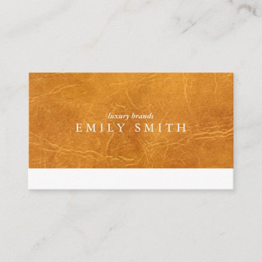 ブラウン擦り切れたレザーのテクスチャ 名刺 (正面)