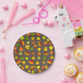 ブラウン数々のの色の感謝祭紅葉 ペーパープレート (パーティー)