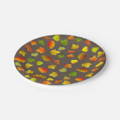 ブラウン数々のの色の感謝祭紅葉 ペーパープレート (アングル)