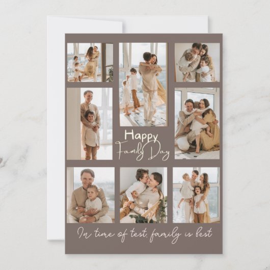 ブラウン数々のフォトファーザーの日ホリデーカード サンキューカード (正面)