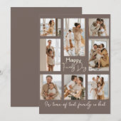 ブラウン数々のフォトファーザーの日ホリデーカード サンキューカード (正面/裏面)