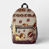 ブラウン新学期ボーイズサッカースポーツ プリントバックパック (正面)