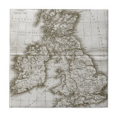 ブラウン旧世界アンティーク地図タイルと五徳 タイル (正面)