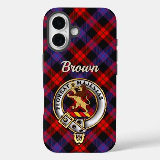 ブラウン氏族のバッジとタータンチェック柄のiPhone/iPadケース Case-Mate iPhoneケース (裏面)