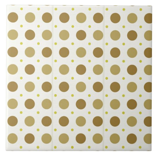 ブラウン水玉模様レトロデザイン タイル (正面)
