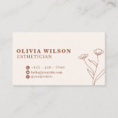 ブラウン淡い色のとイエローの美学モダンエステティシャン 名刺 (正面)