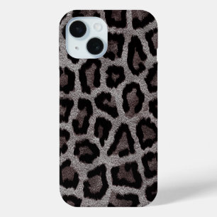 ブラウン灰色ヒョウ動物 iPhone 15ケース