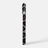 ブラウン灰色ヒョウ動物 iPhone 15ケース (左側面)