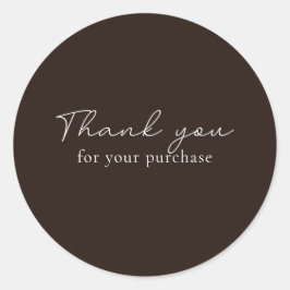 ブラウン無地の、お買い物ありがとう ラウンドシール