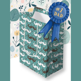 ブラウン父の&ティール（緑がかった色）ムスタッシュ ミディアムペーパーバッグ