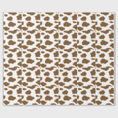 ブラウン牛プリント ラッピングペーパー (フラット)