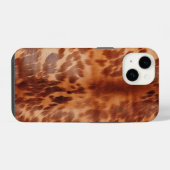 ブラウン牛革アニマルプリント iPhoneケース (裏面横)
