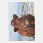 ブラウン牛 キッチンタオル (縦)